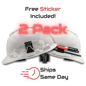 Marker & Carpenter&#39;s Pencil and Safety Glasses Clip + Free Sticker - Hard Hat Accessory Clip - Wolf Clips - Great for Electrician, Carpenter