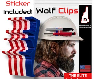 Marker & Mechanical Carpenter's Pencil Holder + Free Sticker - Hard Hat Accessory Clip - Nicpro Hiboom Blue Collar Father's Day Gift