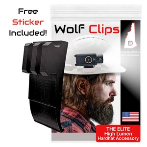 Picatinny Rail - Hard Hat Light Clip - Wolf Clips Better and Brighter than a Head Lamp, Gift for Father&#39;s Day, Head Lamp