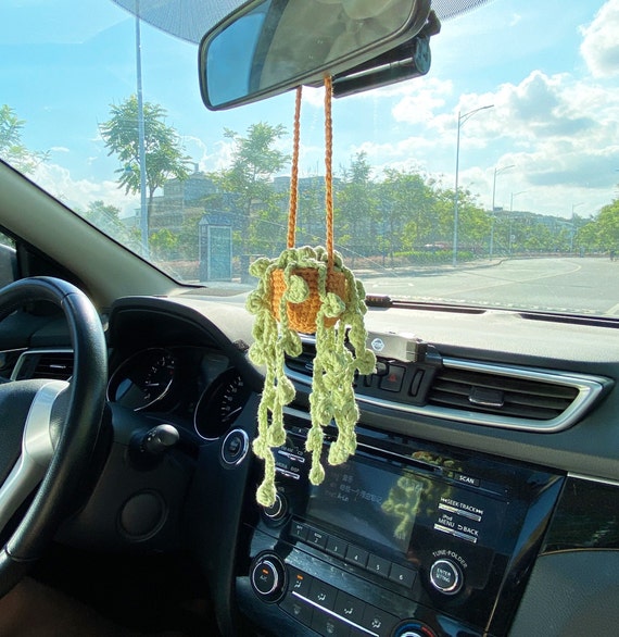 Buy Car Plant, Crochet Hanging Basket, Hanging Plant for Car Decor