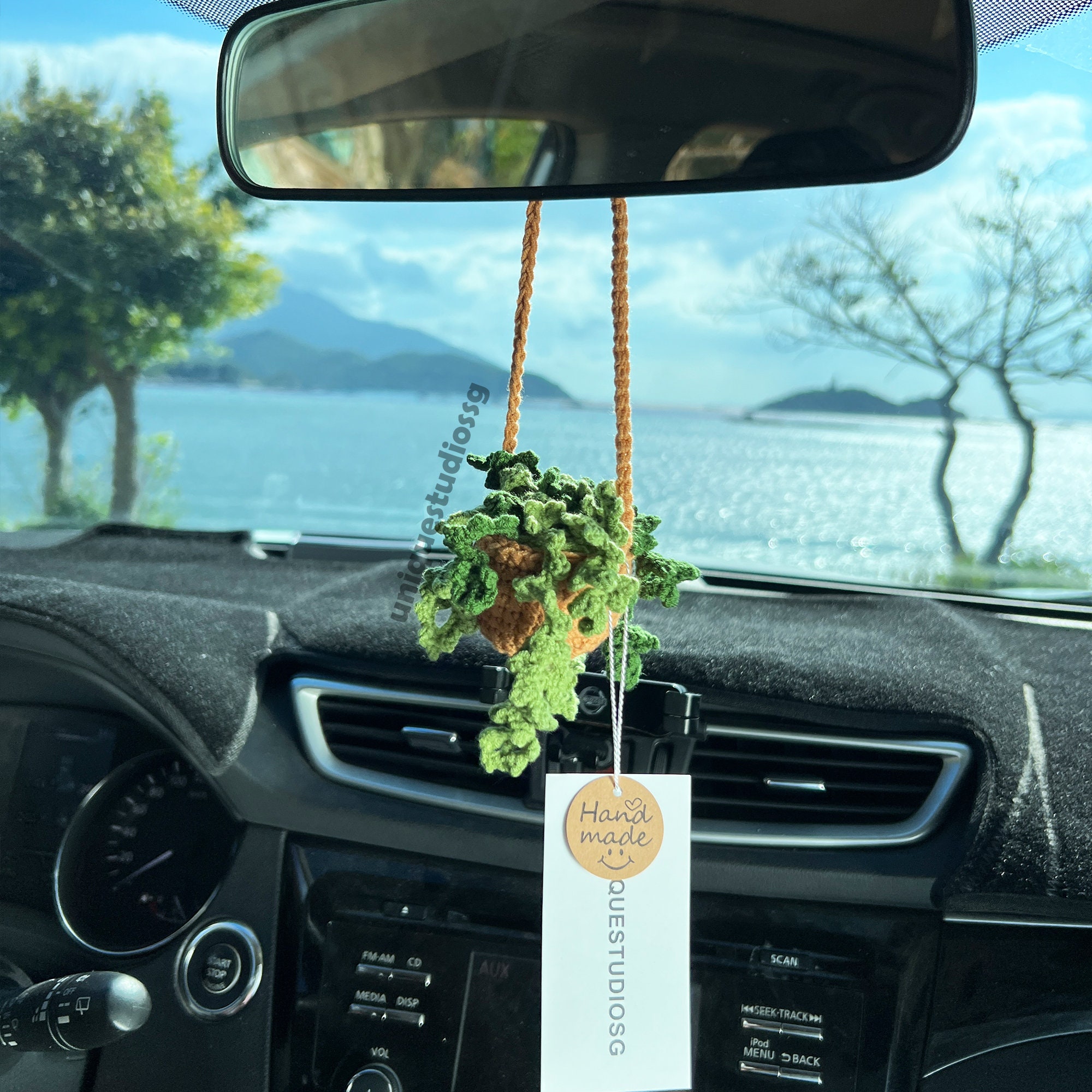 Minimalist Auto häkeln Pflanzen, Auto Spiegel hängen Zubehör