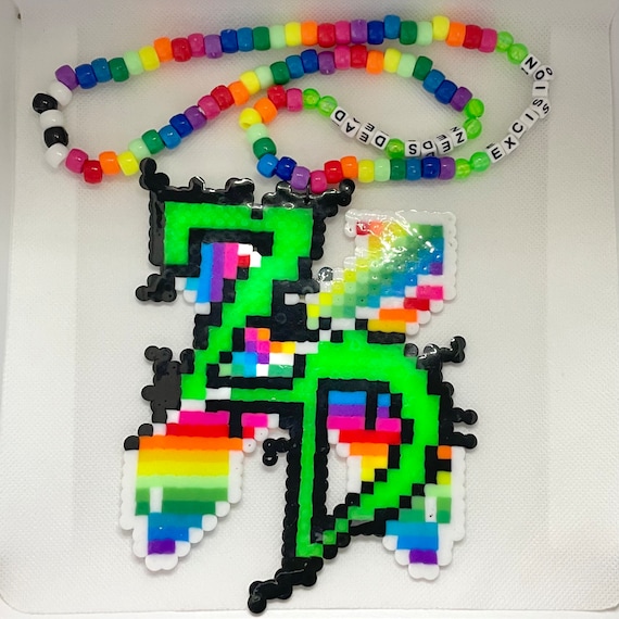 Zeds Dead / Excision B2B Perler Kandi Necklace - Rainbow