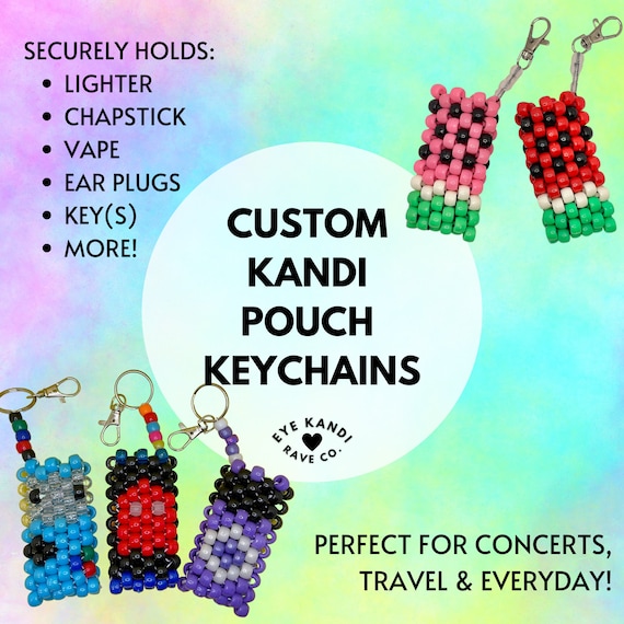 CUSTOM Kandi Pouch Clip-on Keychains - Lighter/chapstick CUSTOM Kandi Pouch Clip-on Keychains - Lighter/chapstick