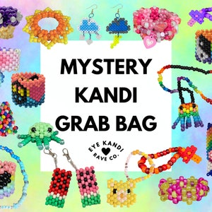 Kandi Mystery Box – Rave Jewelry Surprise – Handmade Kandi Bracelets, Necklaces, Earrings, 3D Cuffs & Festival Accessories