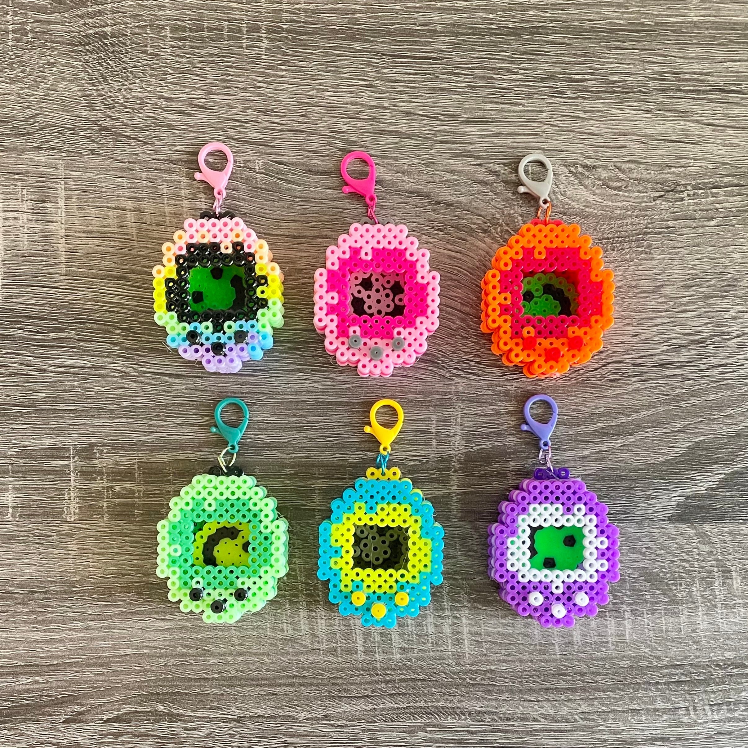 Tomagachi Shaker Keychain - 3D Kandi Perler Charm - Unique