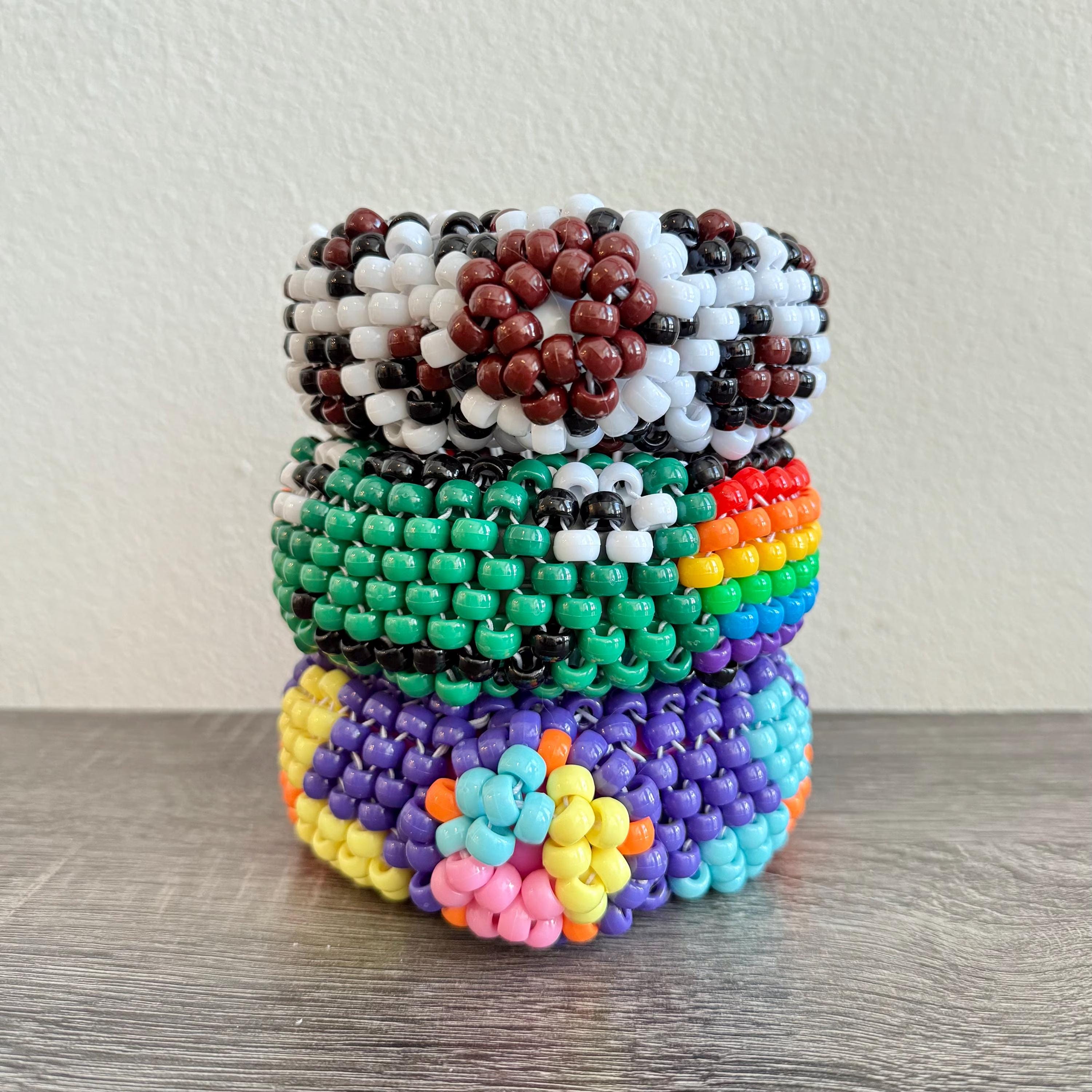アクセサリー Colorful Hidden Flask Beaded Cuff Bracelet – Colorful Kandi Rave Accessory