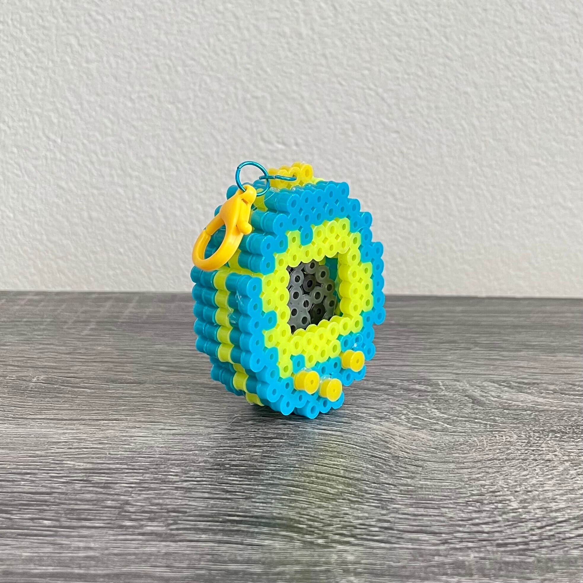 Tomagachi Shaker Keychain - 3D Kandi Perler Charm - Unique
