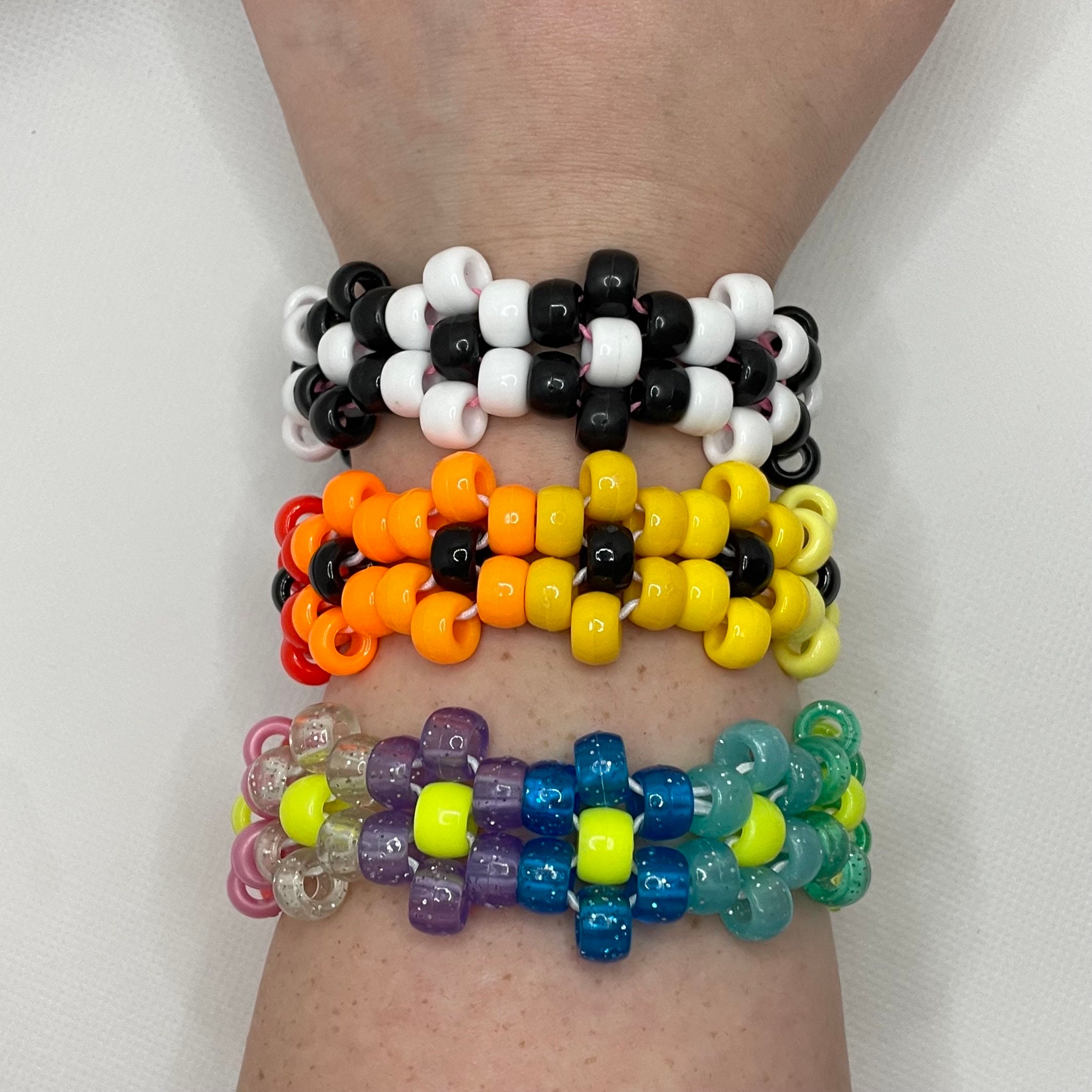 Custom Kandi Cuff, Create Your Own Rave Jewelry, You Pick Colors