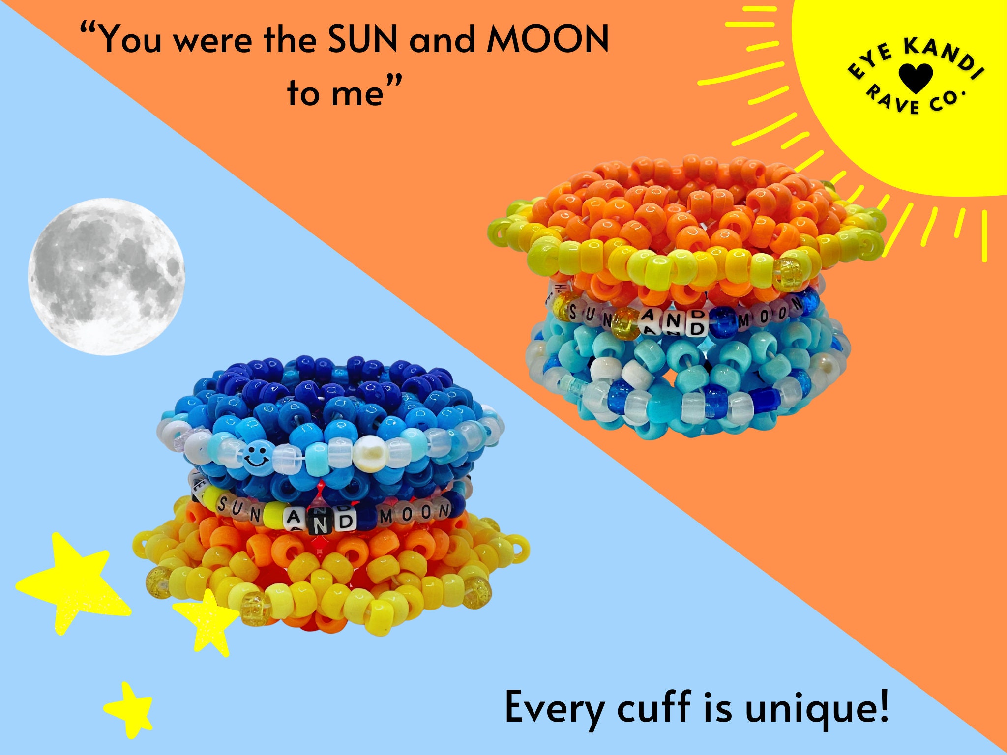 Rhodes Moon Candy n°035 Bracelet（Sun and Moon Kandi Cuff