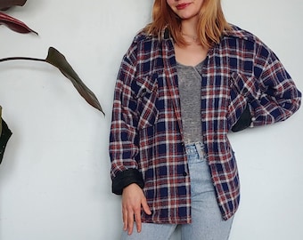 Jaqueta de trabalho de lã dos anos 70 | Roupas vintage para atividades ao ar livre | Jaqueta de lã vintage | Flanela de lã dos anos 70 | Grunge de flanela dos anos 90 | Roupas de trabalho vintage | Xadrez