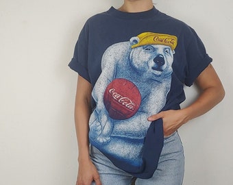 90s Coke Tshirt | 90s Coca Cola Shirt | Vintage Coke Polar Bear Tshirt | Vintage Coca Cola Tshirt | Vintage Volleyball Tshirt | Streetwear