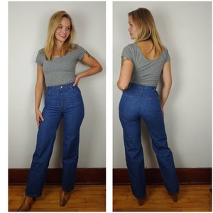 70s Flare Jeans | Vintage Straight Jeans | Light Wash Denim | 70s High Waisted Jeans | Medium Wash Bootcut | Boho Bell Bottoms | Levi&#39;s
