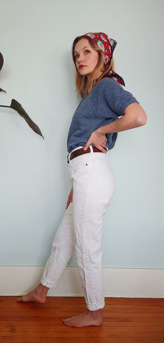 90s White Denim Jeans | High Waisted Jeans | Y2k … - image 4