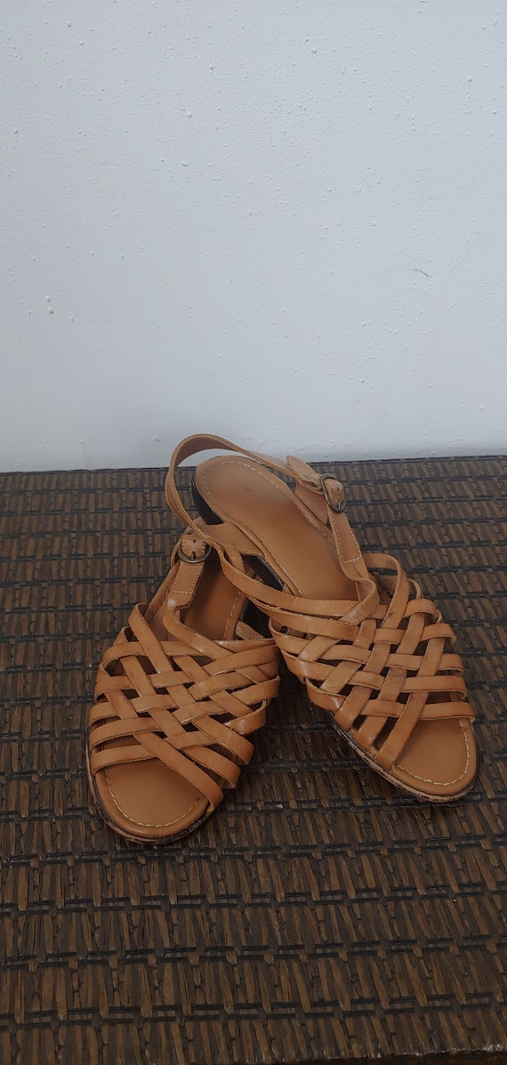 Vintage Leather Strappy Sandal | Gladiator Sandal… - image 2