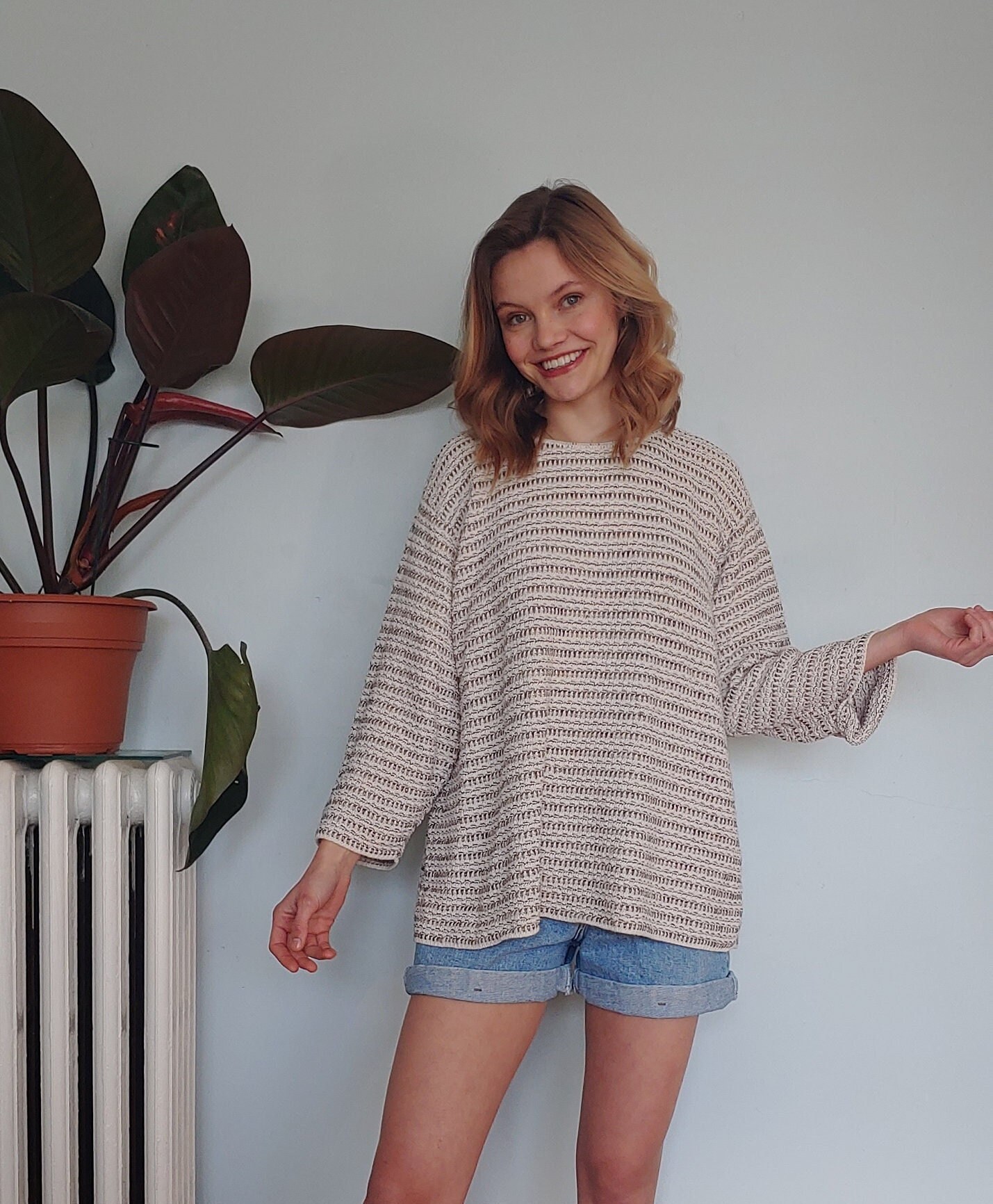 Vintage Boho Pull-over Sweater Woven 