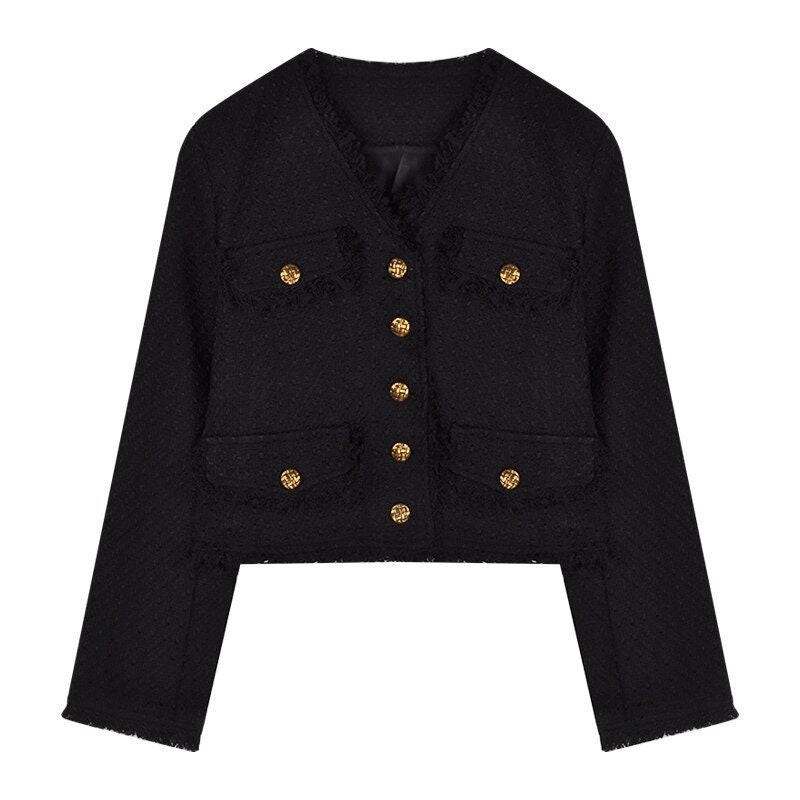 ladies black and gold jacket