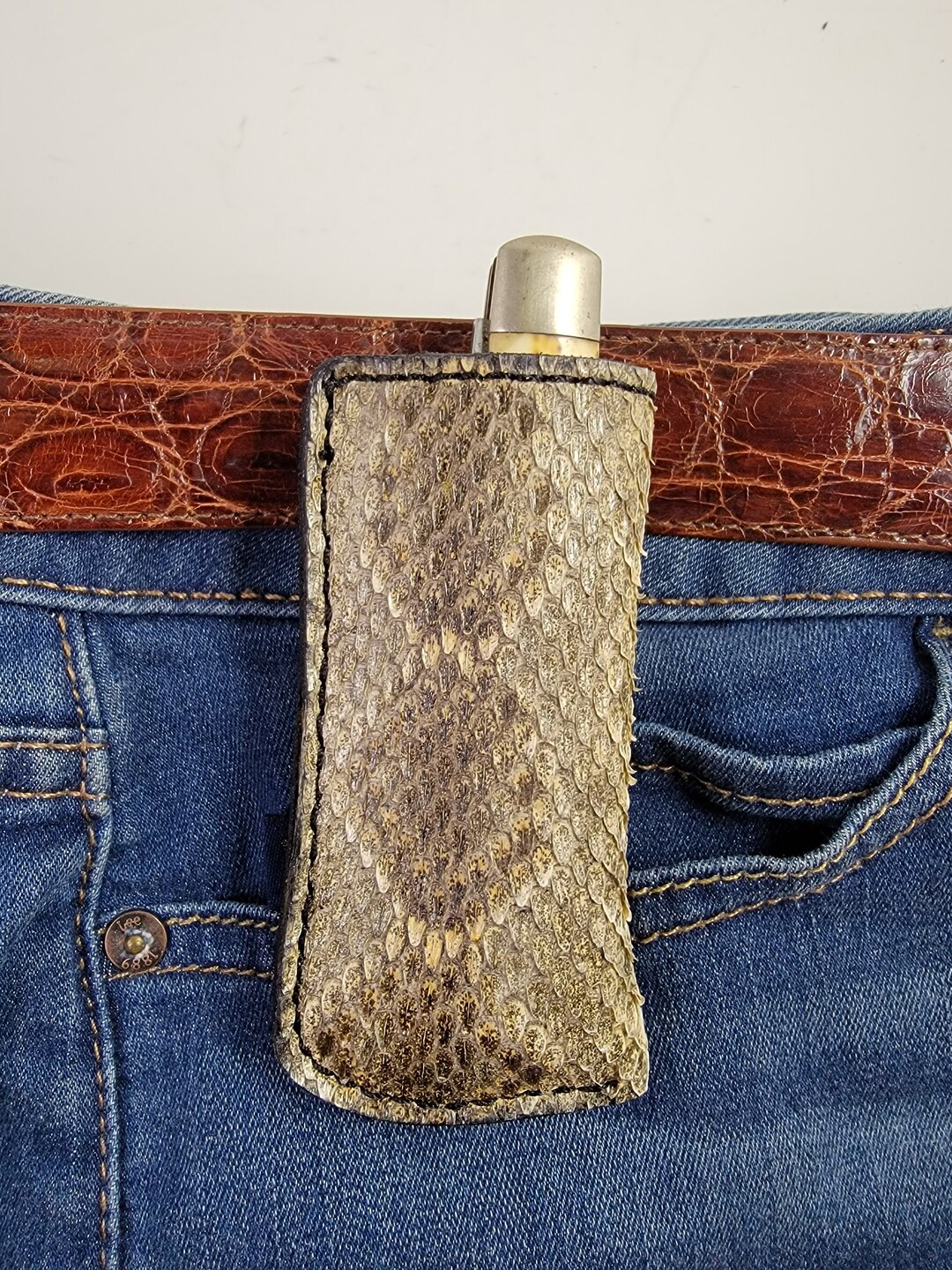 Rattlesnake Skin Old Timer Case Sheaths Belt Knife Boker Trapper Custom