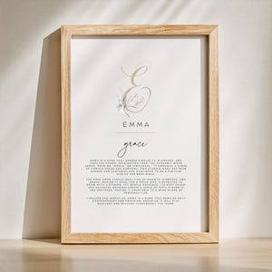 Personalised Baby Name Meaning Print for Names Beginning with E | Naming Day Gift | Nursery Wall Art | Digital Download