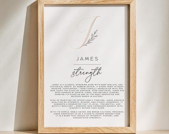 Personalized Baby Name Meaning Print: Nursery Decor (Digital Download)