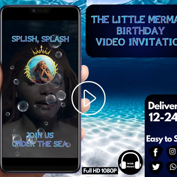 Electronic Little Mermaid Invitation Etsy