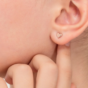925 Silver Heart Stud Earrings • Gold Small Heart Studs • 925 Sterling Silver Heart Earrings • Dainty Birthday Gift