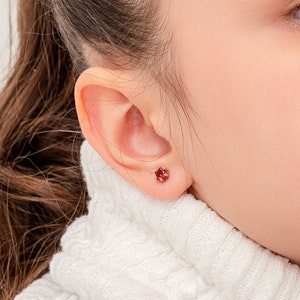 Custom Birthstone Stud Earrings for Babies or Kids • Little Girls Earrings • Gemstone Earrings for Lttle Princess