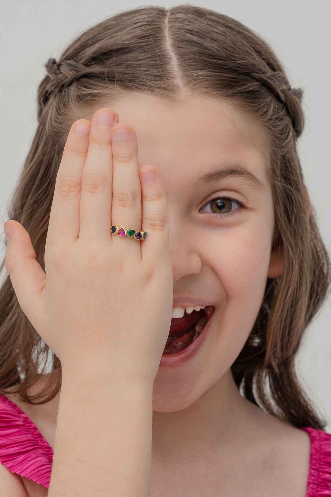 1-2-3-4-5 Birthtones Family Ring • Custom Birthstone Ring for Kids ...
