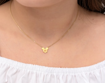 Gepersonaliseerde Disney-ketting • Cadeau van moeder • Leuke ketting • Mickey-ketting met initialen