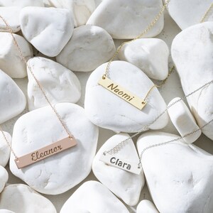 925 Silver|Gold Custom Name Necklace for Kids and Babies • Personalized Necklace With Kids Names •  Name Bar Pendant • Birthday Gift