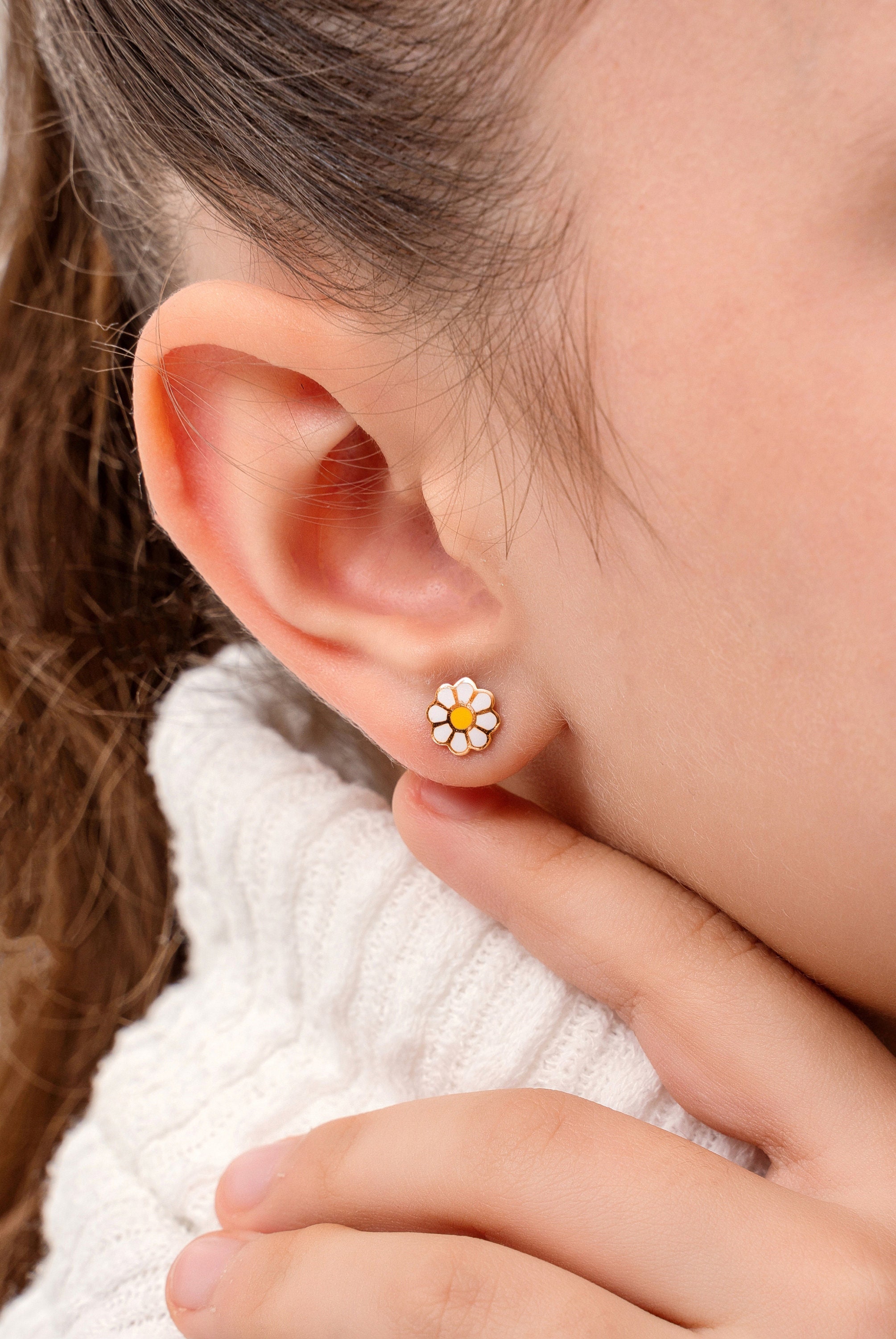 ★VINTAGE HOLLYWOOD★ [14k Gold] Petit Daisy Earrings_VH2533 Sia Taylor Tiny Daisy Earrings