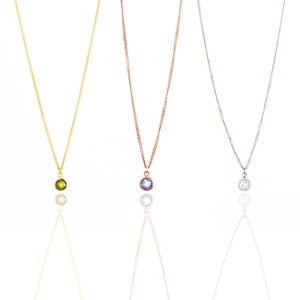 Custom Kids Birthstone Necklace SilverGold FilledRose Gold Filled Gemstone Necklace For Kids Gift from Mom image 4