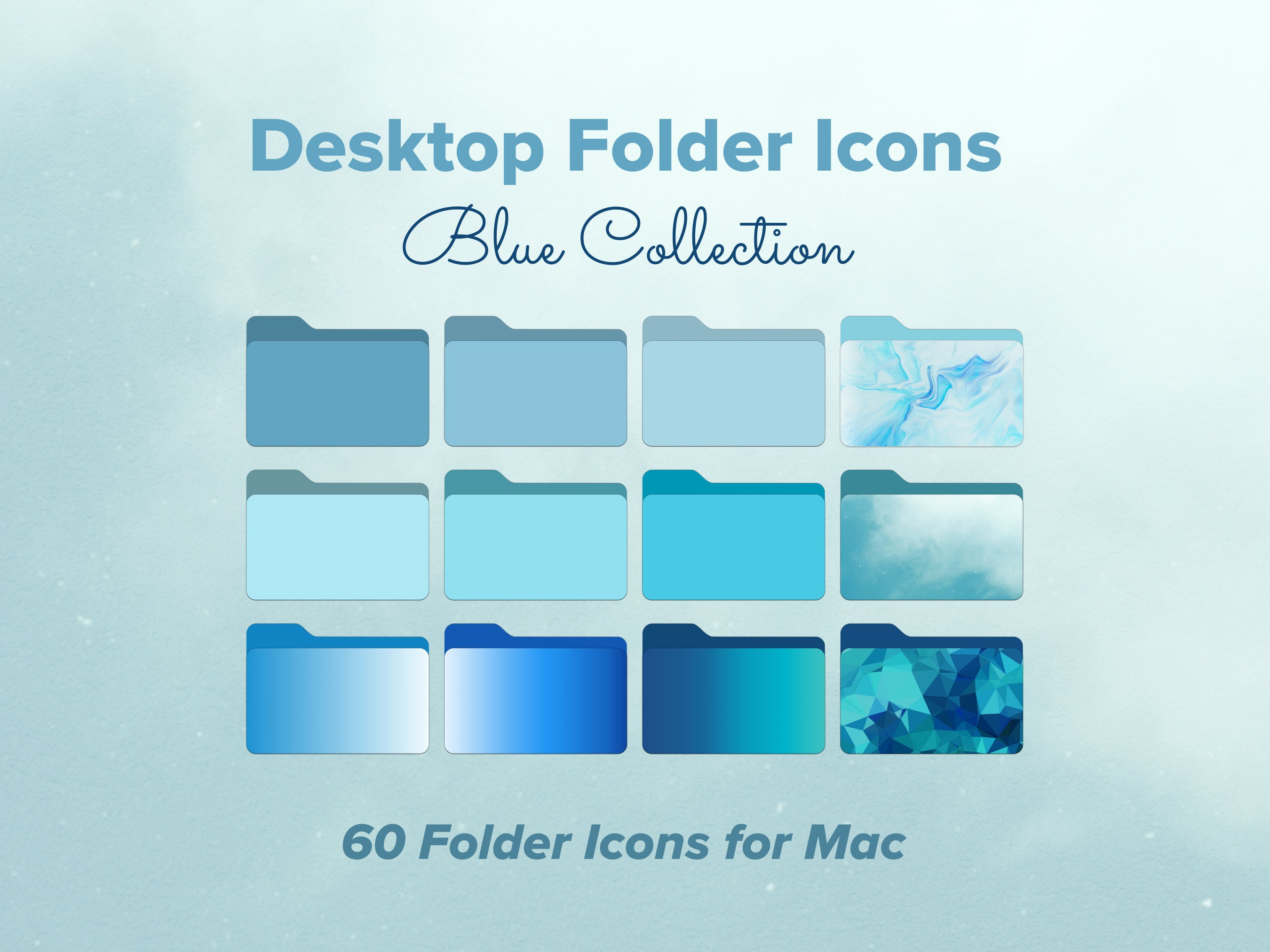 Blue Desktop Folder Icons for Mac Blue Gradient & Pattern | Etsy