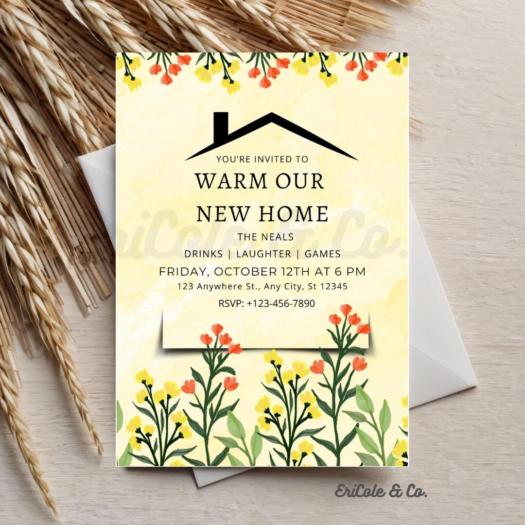 New Home Party, Printable Housewarming Invite, Party for New Home ...