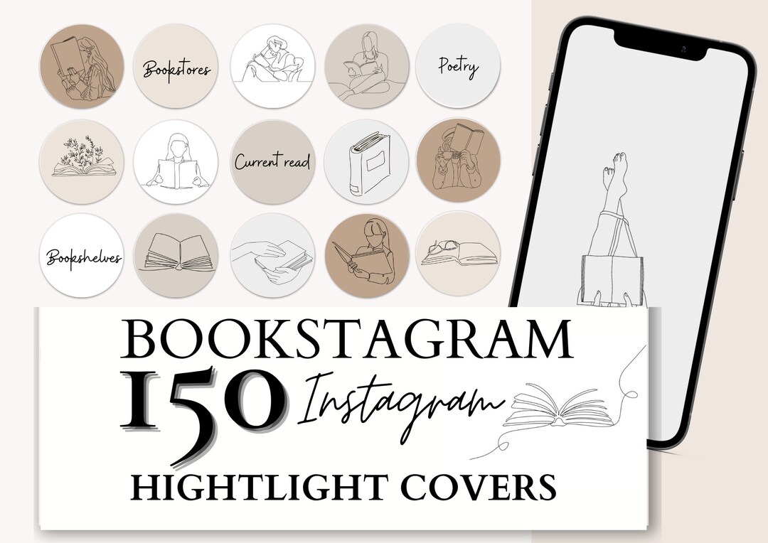 Books Instagram Highlight Covers 30 Books Line Art Etsy
