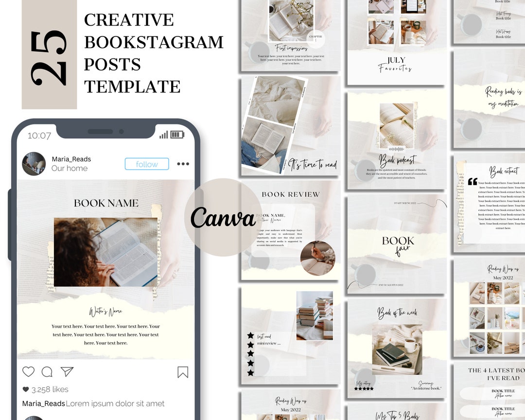Instagram Books Post Templates Bookstagram Canva Templates Etsy Instagram Books Post Templates Bookstagram Canva Templates Etsy
