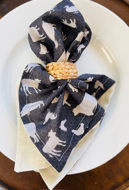 Barnyard Bash Set of 4 Fabric Napkins