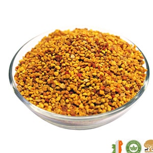 500 g de granulés de pollen d&#39;abeille bio | Pollen d&#39;abeille frais cru | Tout naturel | Pochette refermable | Plus d&#39;options de poids dans la description | Produits Naturels Mekugi