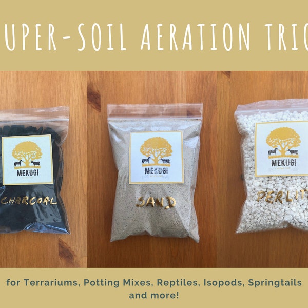 Soil Aeration Kit • Tan Sand • BioActive Charcoal • Rock Perlite • DIY Terrarium Kit • Potting Mix • Succulent Soil • Plants