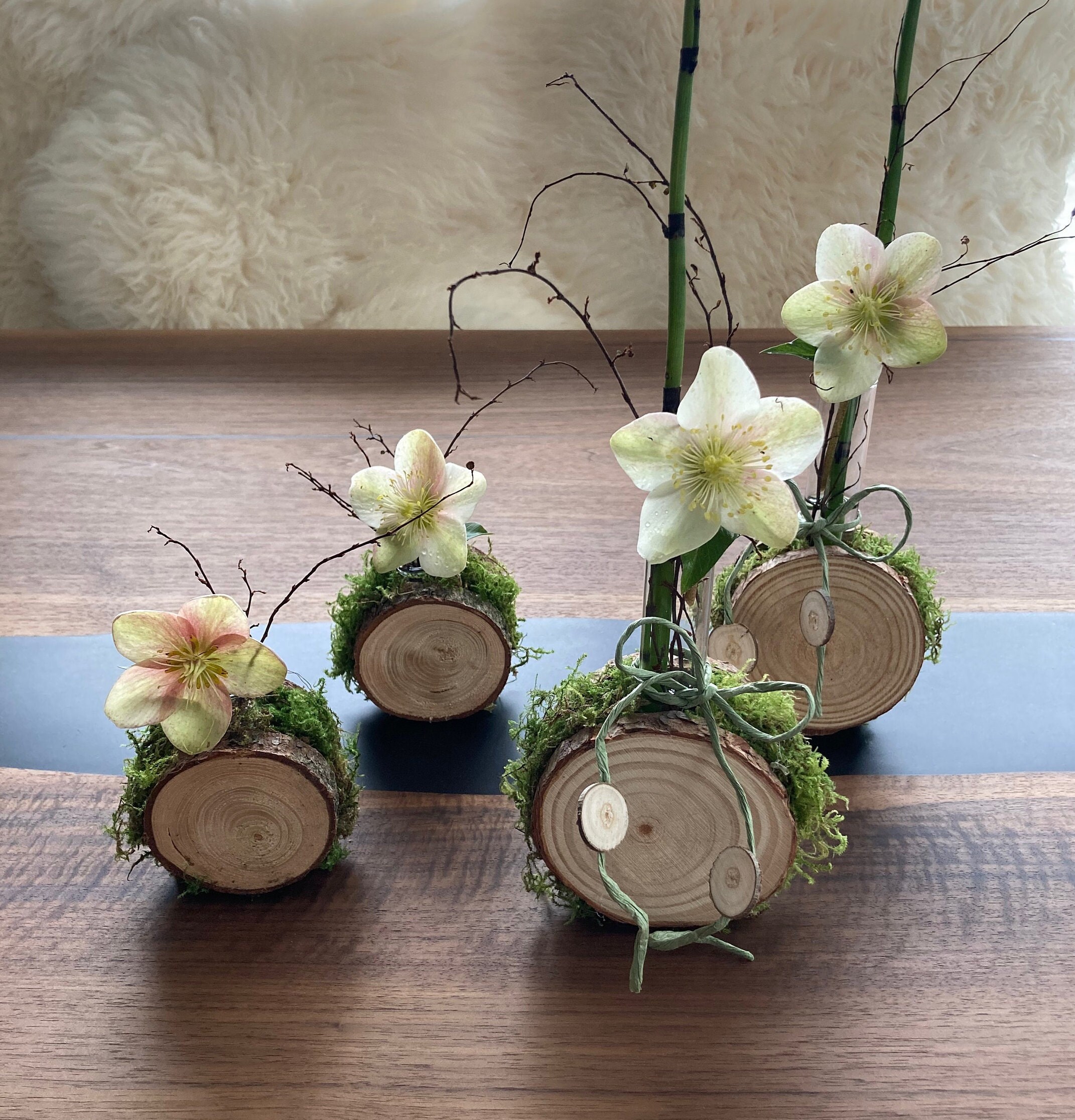Talking Tables Grüne Waben-Papiervase Mit Glasfläschchen & Magnetverschluss – Wasserdichte Tischdekoration