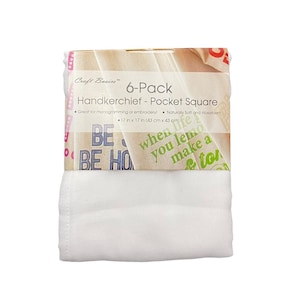 White Handkerchief Pocket Square Blanks 17 x 17