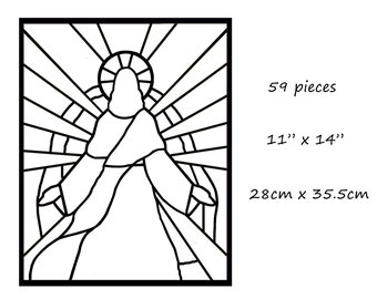 The Risen Christ Stained Glass Pattern: Mosaic & Needle Felting