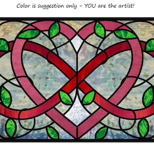 Heart entwined with Infinity for stained glass, mosaics, quilting, needle felting, resin art. Printable PDF files and instant download.