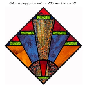 Digital Pattern Boho Stained Glass Succulent Plant Stem Etsy