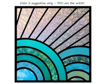 Art Deco Stained Glass Pattern: Easy 20-Piece Design (PDF Download)