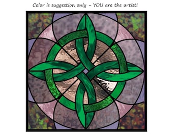Celtic knot pattern for stained glass, mosaics, quilting, needle felting, resin art, needlepoint. Printable PDF files and instant download.