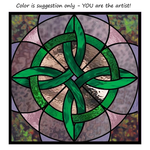 Celtic knot pattern for stained glass, mosaics, quilting, needle felting, resin art, needlepoint. Printable PDF files and instant download.