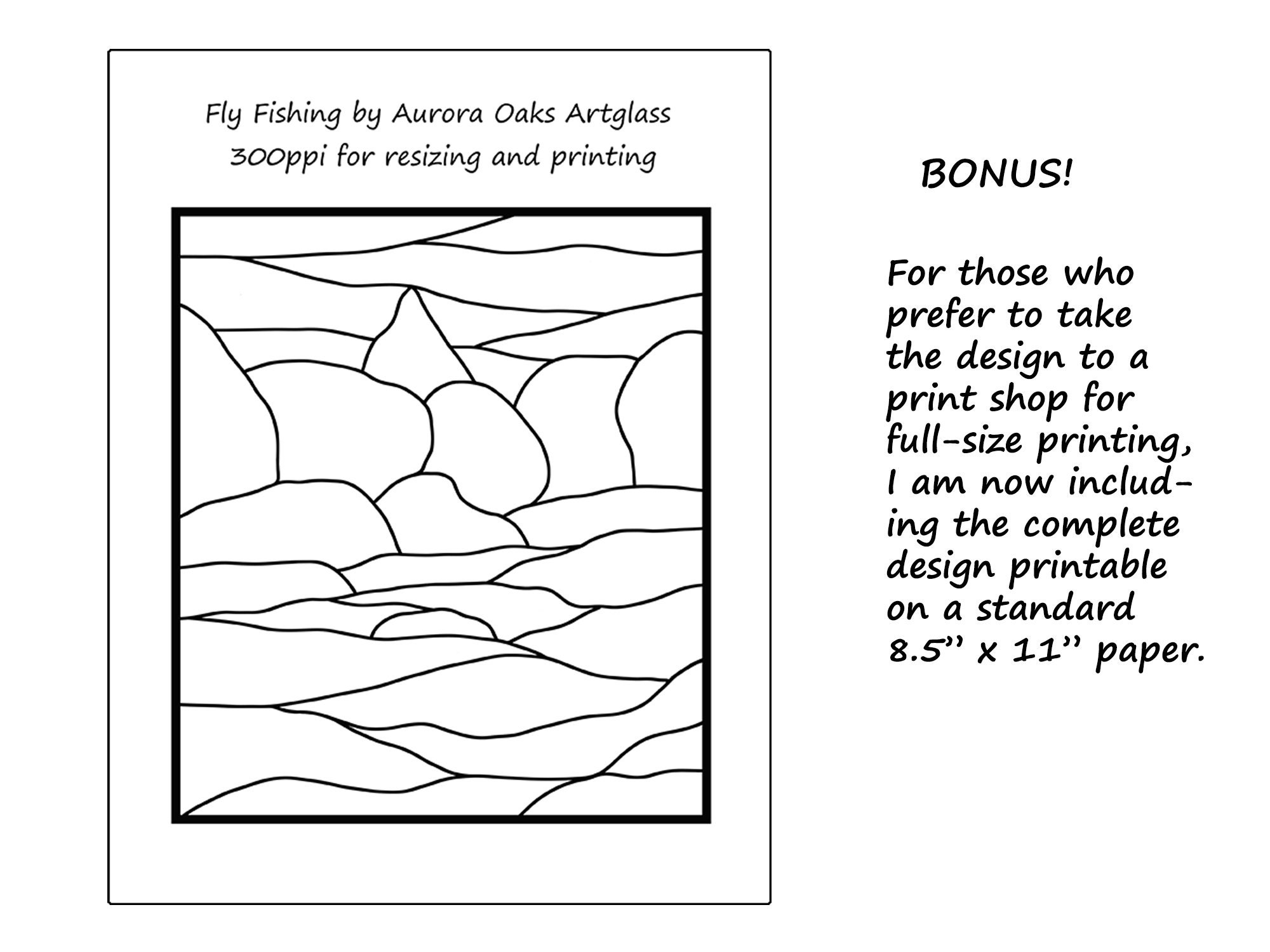 Fly Fishing Stained Glass Pattern Option to Paint Fisherman Etsy