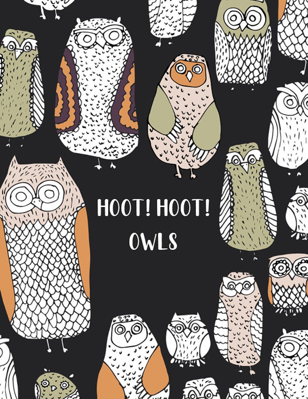 Hoot Hoot Owls Adult Coloring Book Digital Download PDF File, Quote