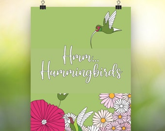 Hmmm...Hummingbirds Adult Coloring Book