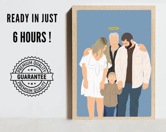 Gesichtslos-Denkmal-Porträt, Kombinationsfoto-Memorial-Benutzerdefinierte Linie, minimal, gesichtslos, Familienverlust Illustrati, Heiligenschein, Gedenk-Andenken